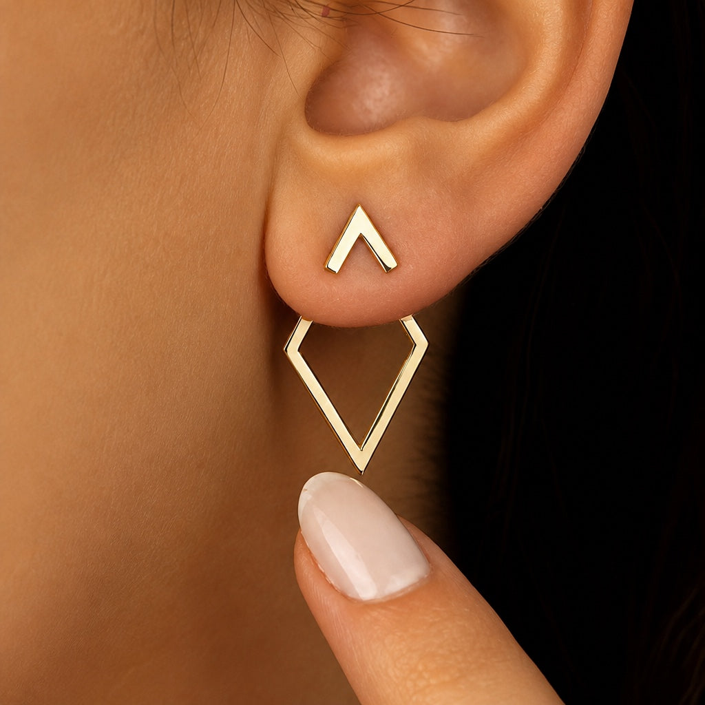 Vintage Geometric Golden Earrings