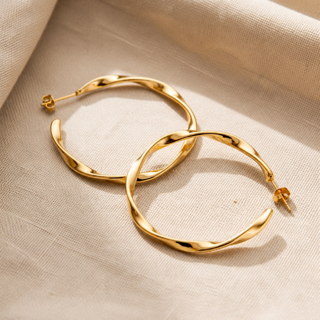 Braided Gold Hoop Earrings
