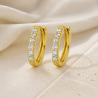 Inlaid Moissanite Huggie Earrings