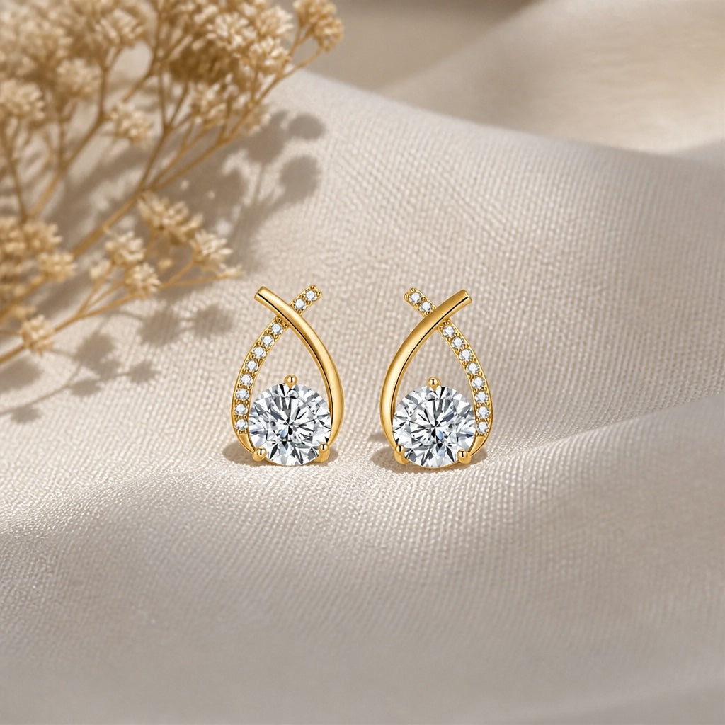 Arielle Gold Zirconia Earrings