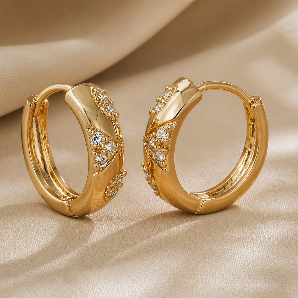 Golden Sparks Hoop Earrings