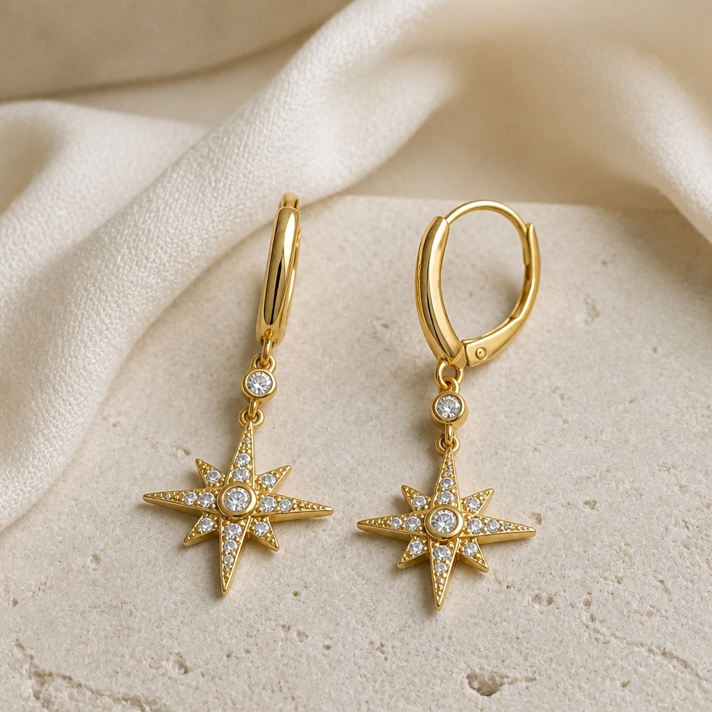 Vudu Star Gold Earrings