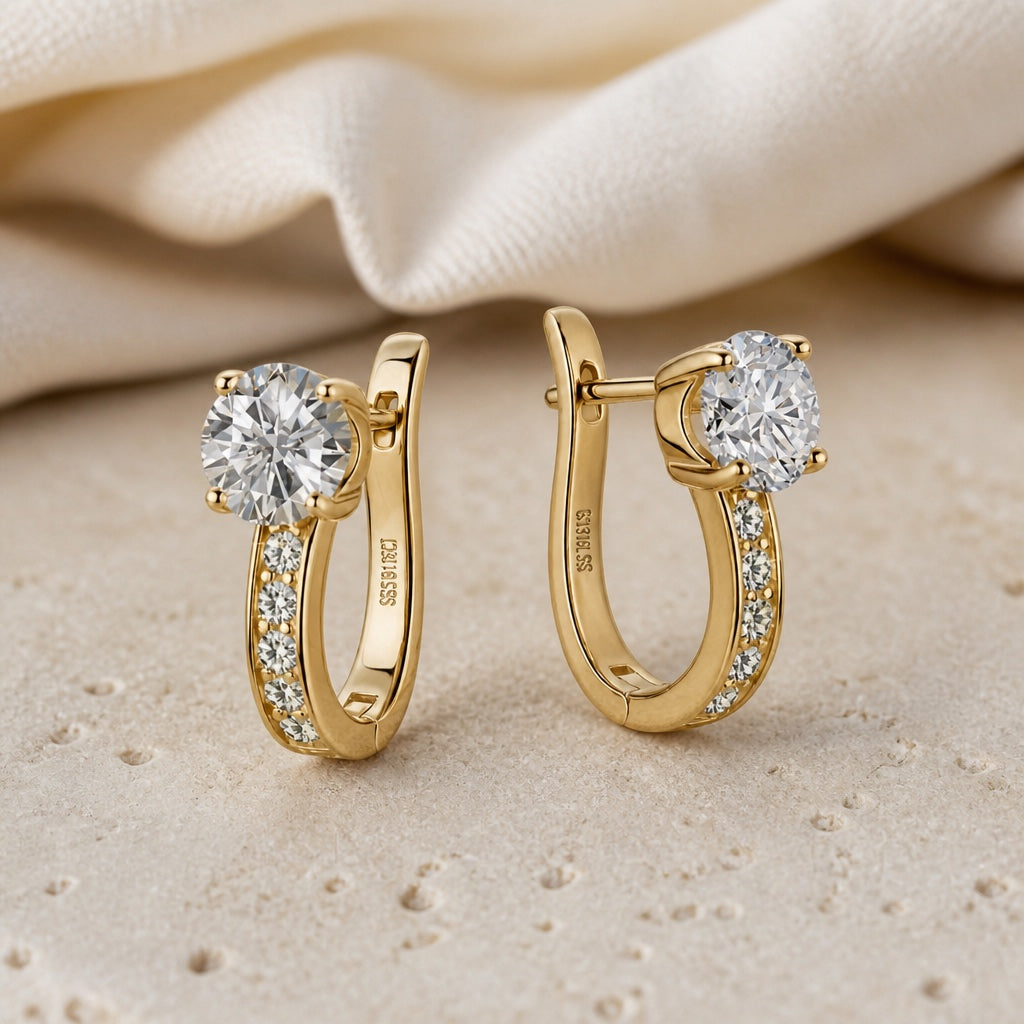 Huggie Vintage Gold Earrings