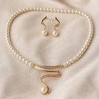 Pearl Necklace Earrings Set