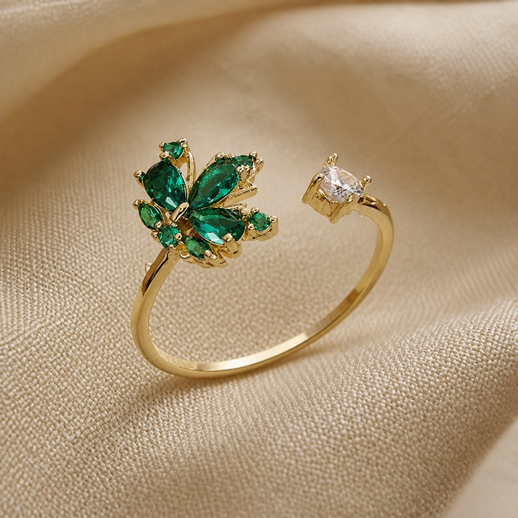 Maple Leaf Timeless Zirconia Ring