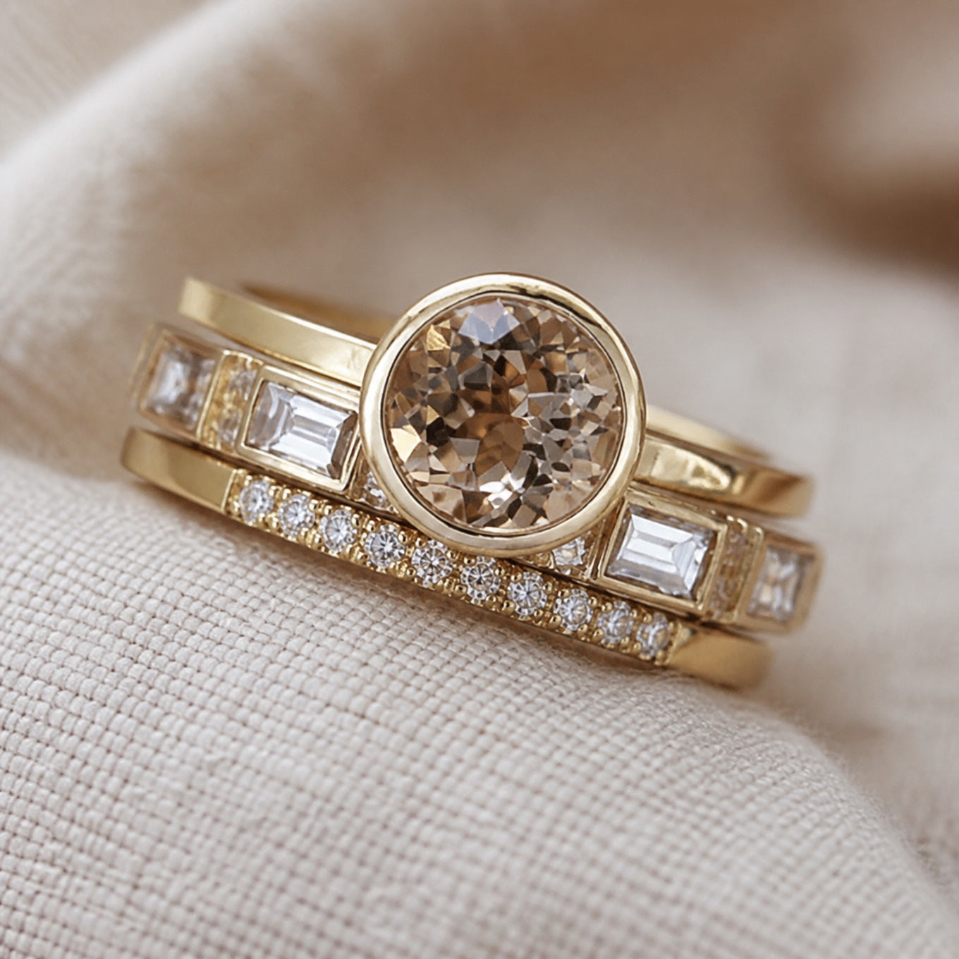 Iconic Inlaid Crystal Gold Ring