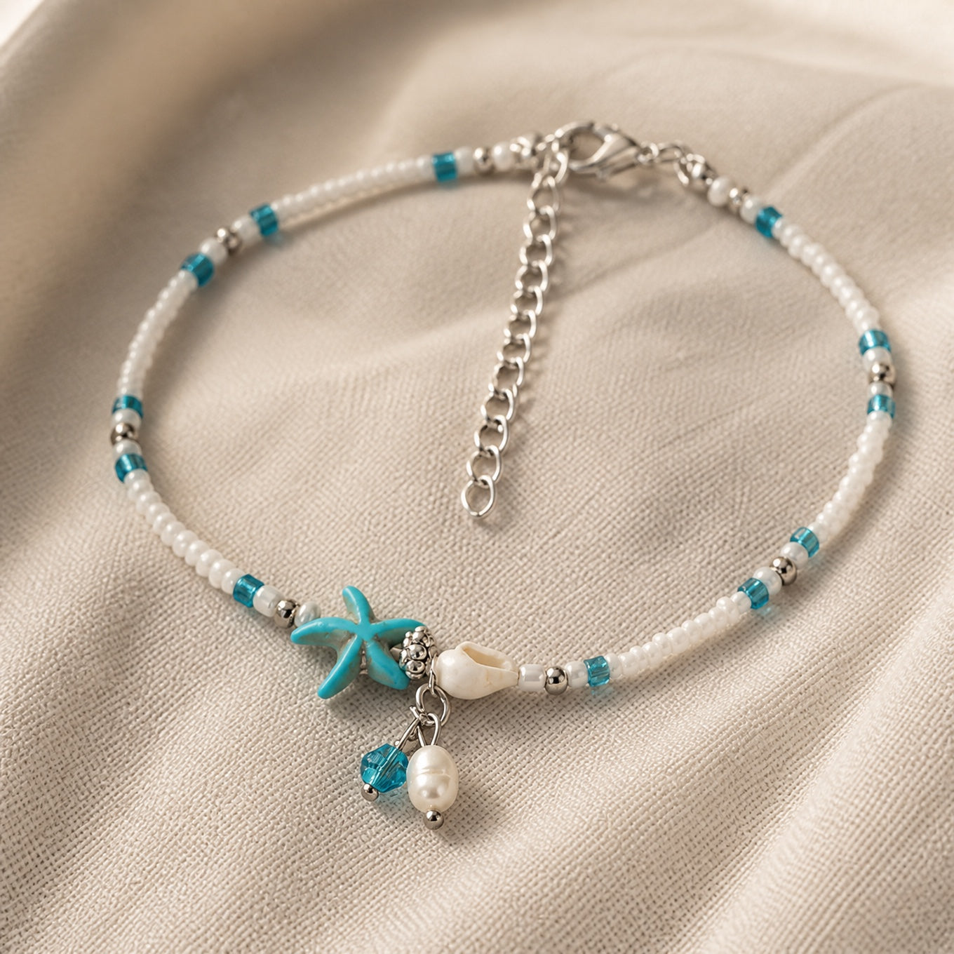 Star Shell Stone Anklet