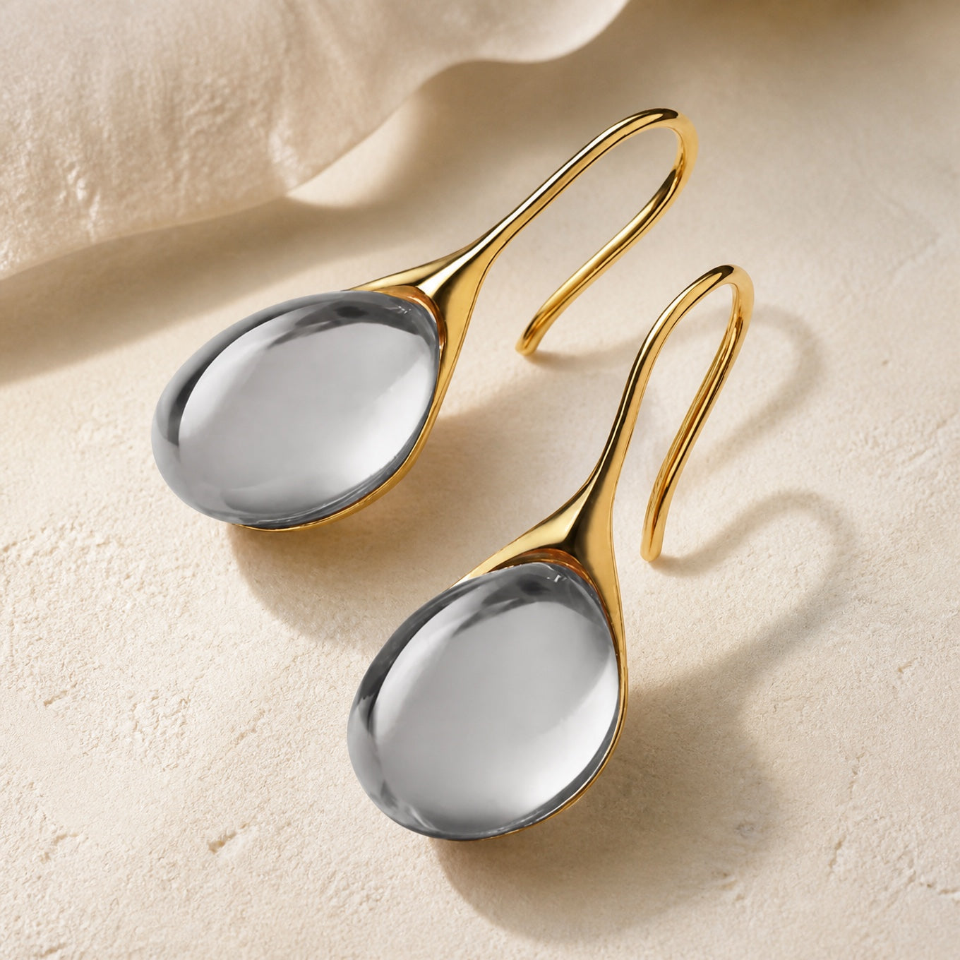 Crystal Drop Gold Silver Earrings