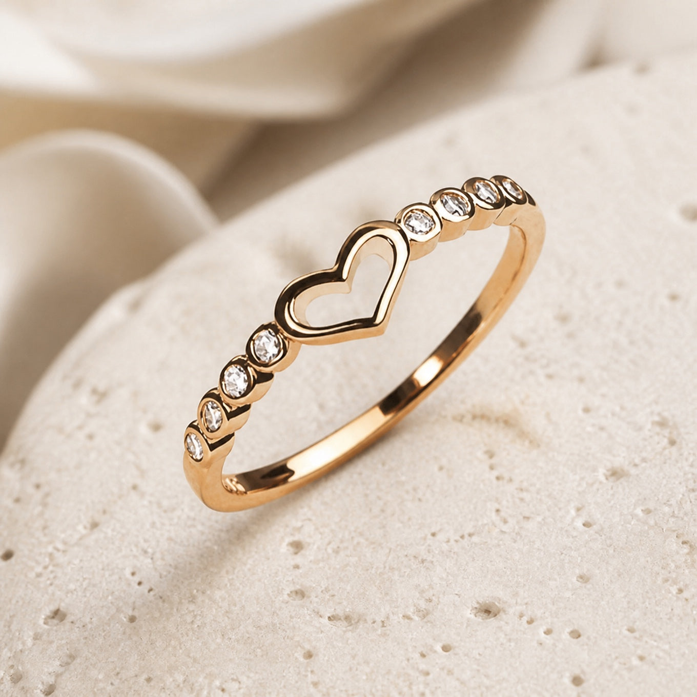 Open Heart Crystal Ring