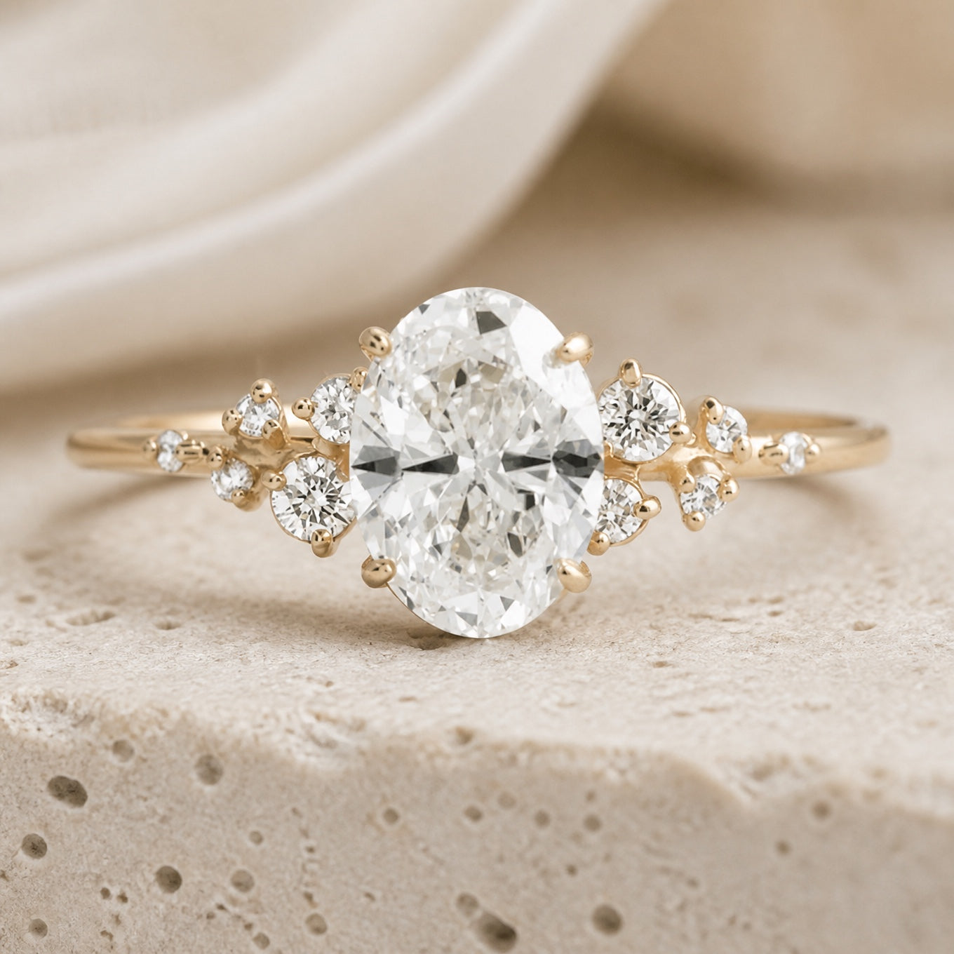 Oval Solitaire Crystal Ring