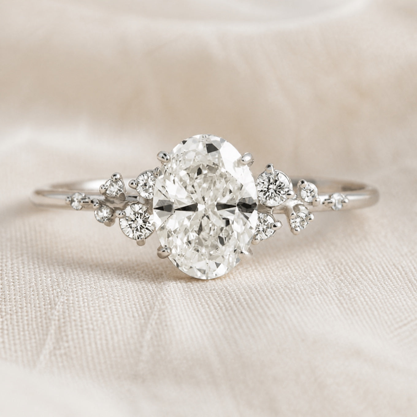 Oval Solitaire Crystal Ring