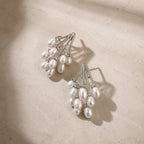 Cascading Pearl Cluster Earrings
