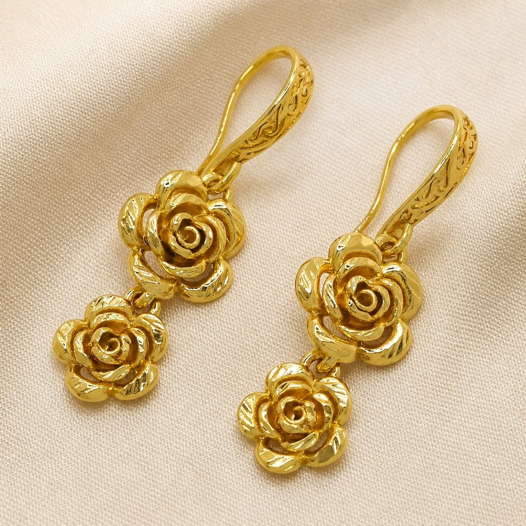Golden Fleur Dangle Earrings