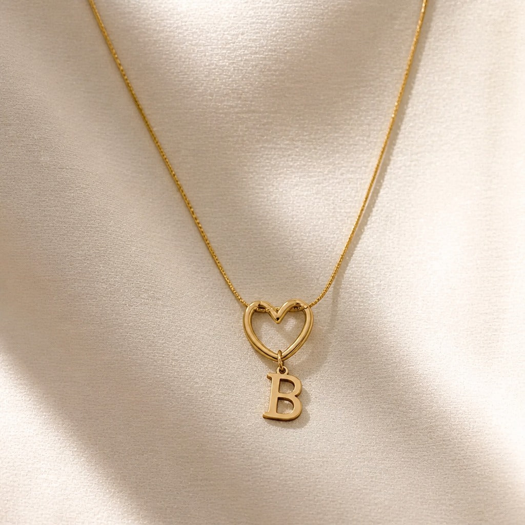 Evermore Heart Initial Necklace