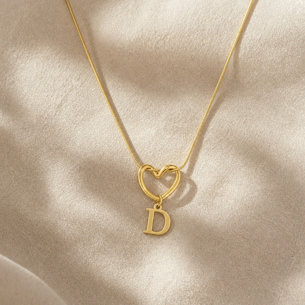 Evermore Heart Initial Necklace