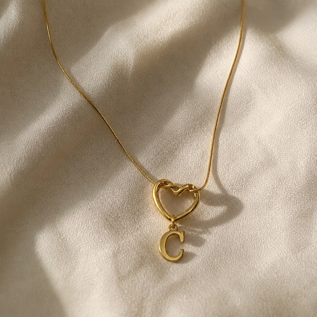 Evermore Heart Initial Necklace