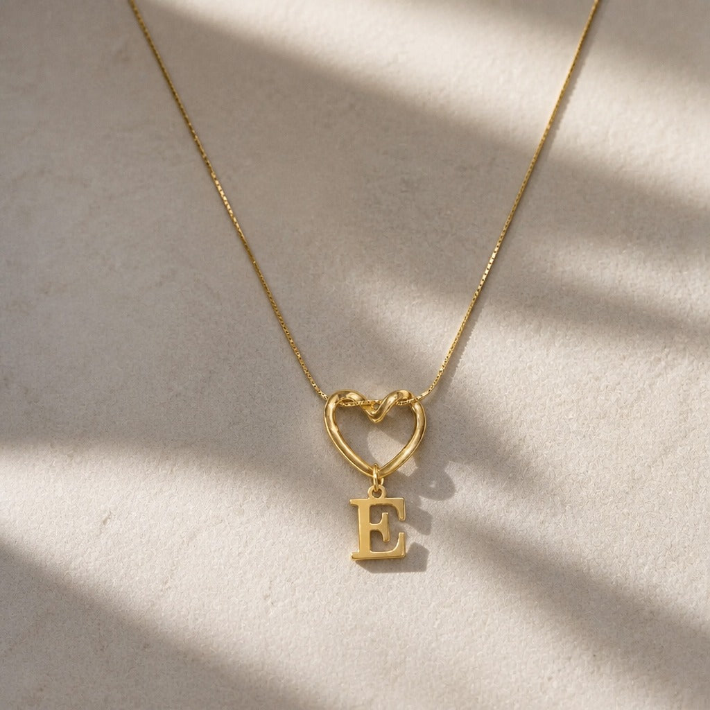 Evermore Heart Initial Necklace