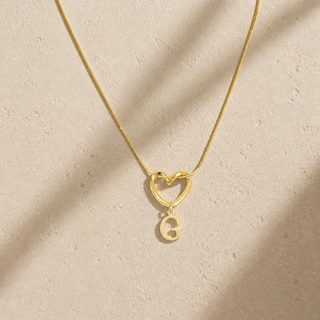 Evermore Heart Initial Necklace