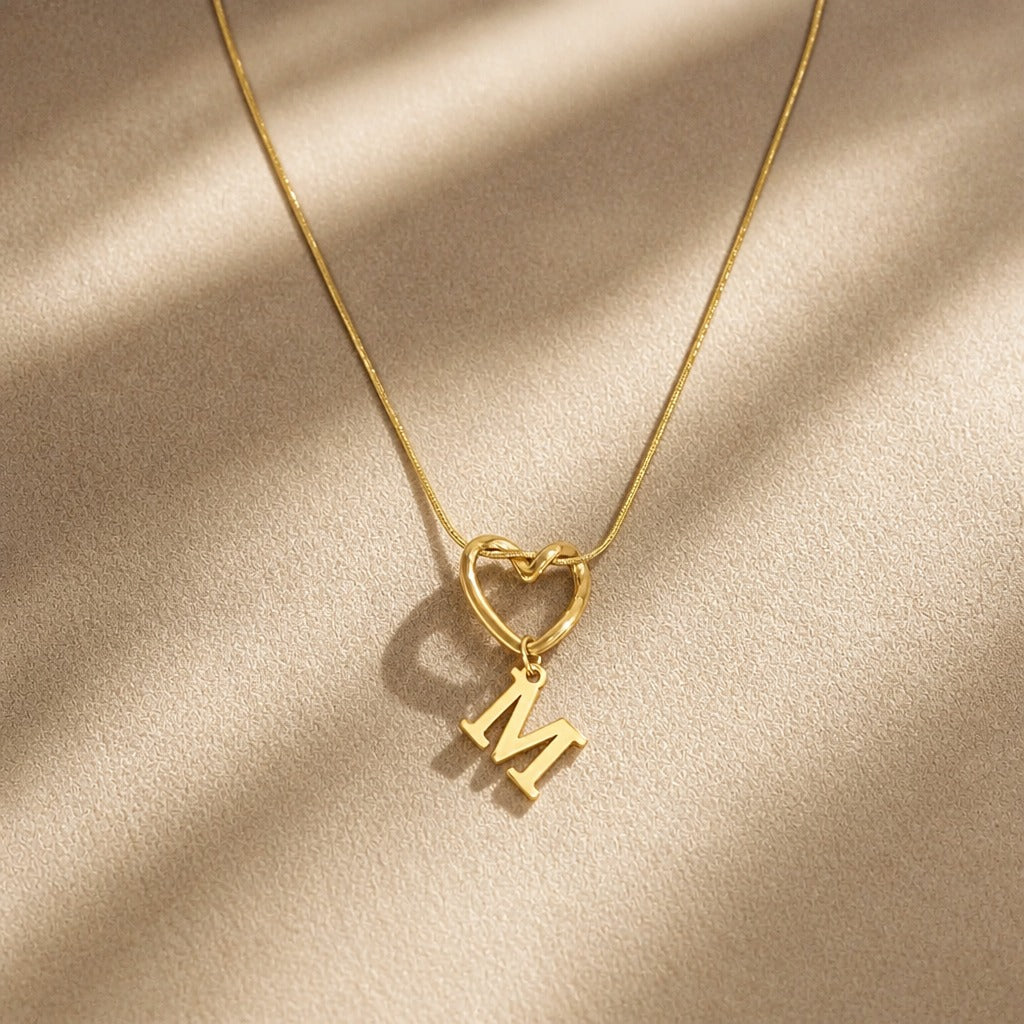 Evermore Heart Initial Necklace