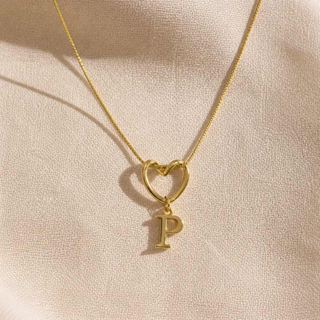 Evermore Heart Initial Necklace