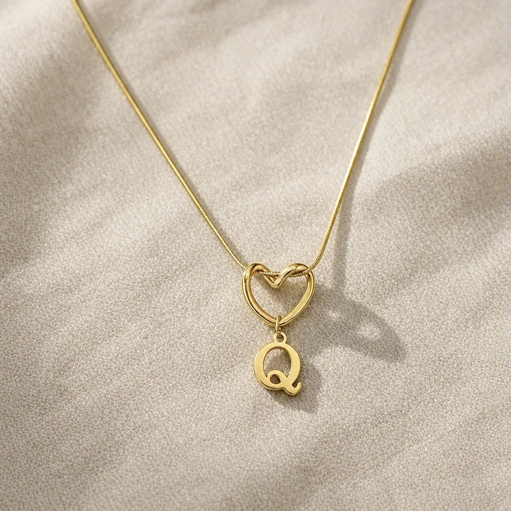 Evermore Heart Initial Necklace