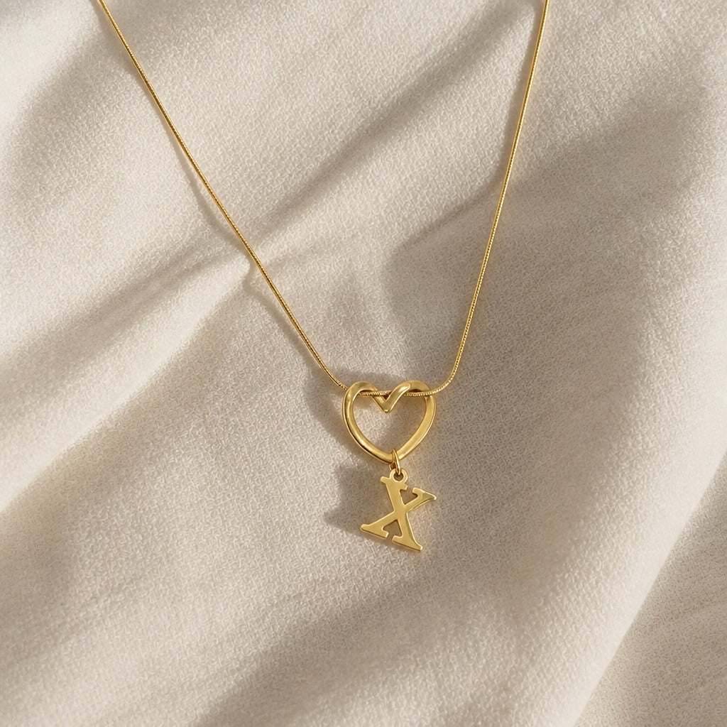 Evermore Heart Initial Necklace