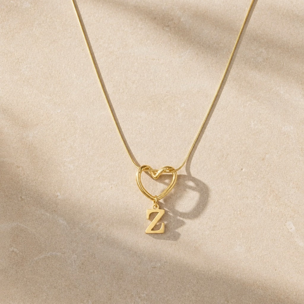 Evermore Heart Initial Necklace