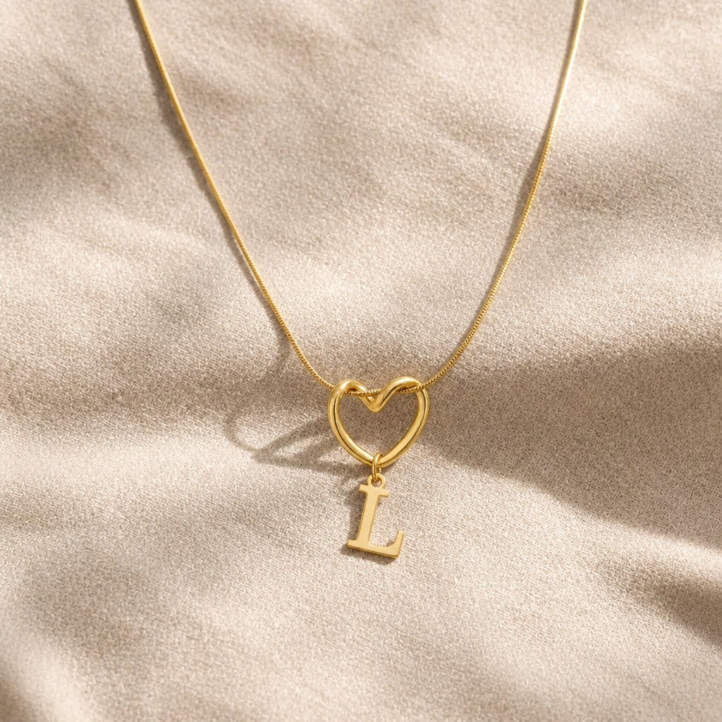 Evermore Heart Initial Necklace