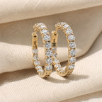 Polished Zirconia Hoop Earrings