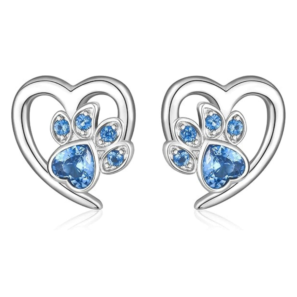 Elegant Paw Heart Earrings