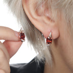 Classic Round Oval Cut Earrings