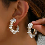 Sculpted Chunky Pearl Earrings