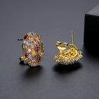 Shiny Inlaid Zirconia Earrings