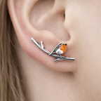 Vintage Birdie Silver Earrings