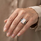 Majestic White Opal Silver Ring