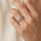Silver Gold Hoop Ring