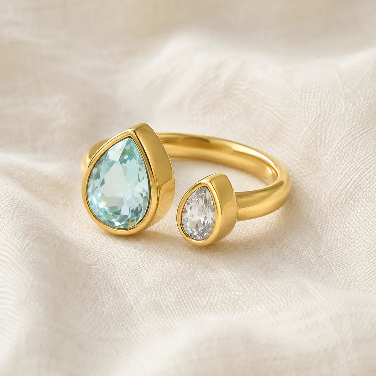 Double Marquise Bypass Adjustable Ring