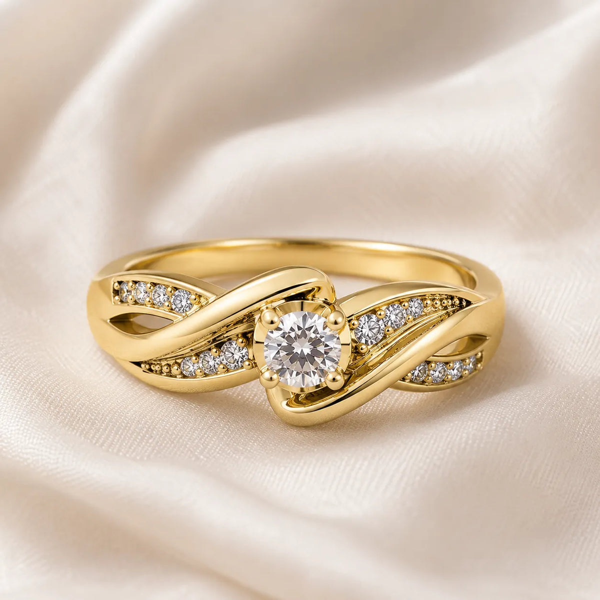 Infinity Crystal Gold Ring