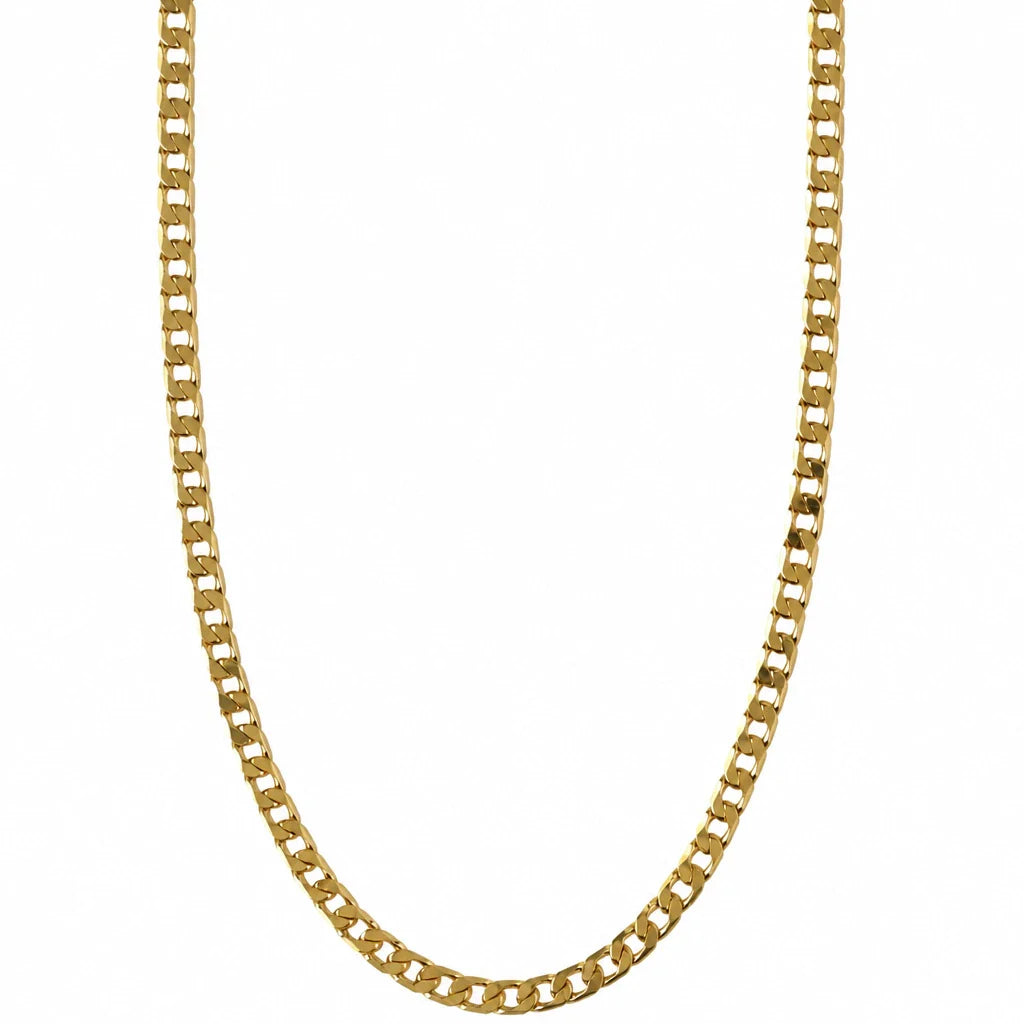 Flat Link Gold Chain Necklace