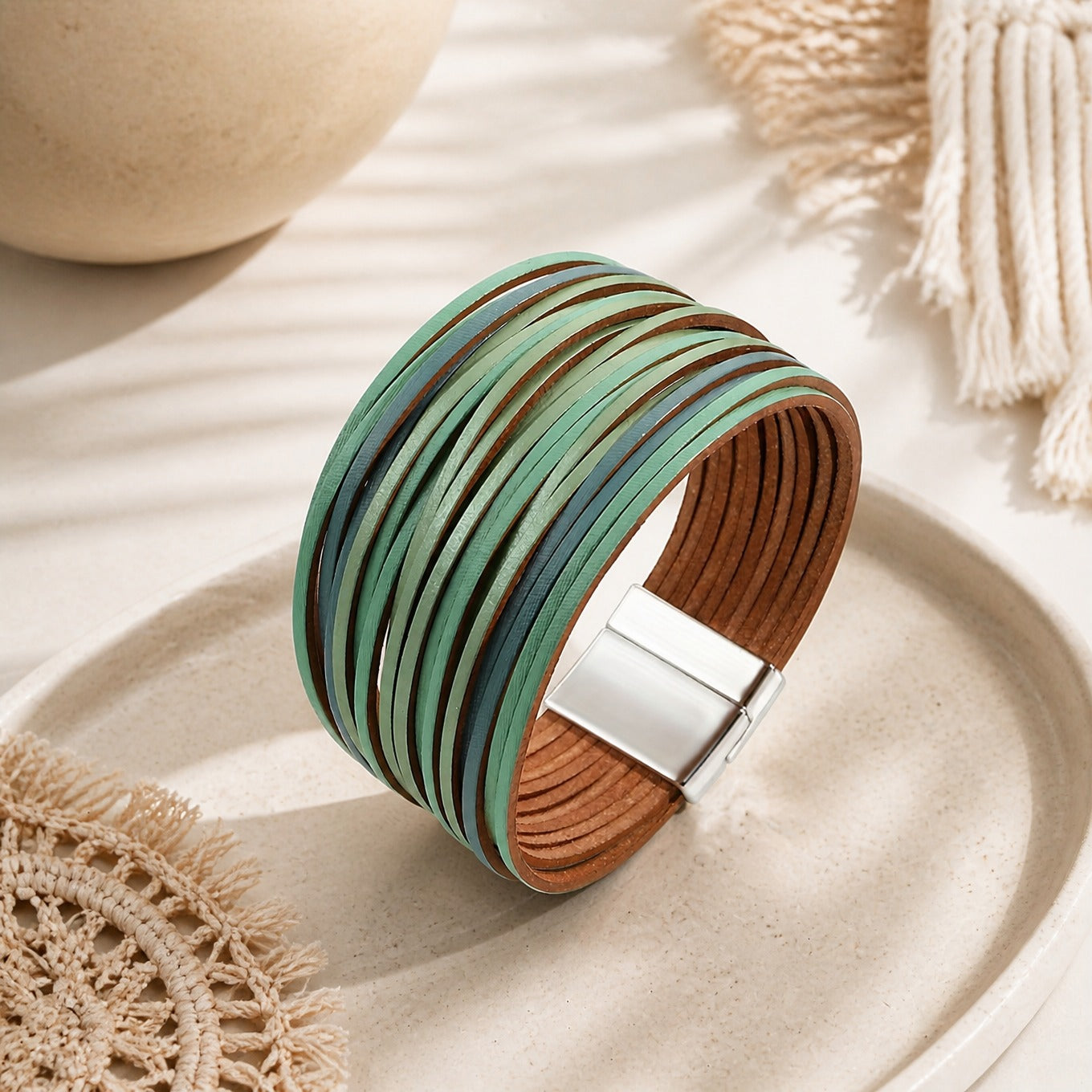 Bohemian Leather Wrap Bracelet