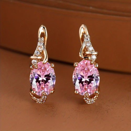Classic Round Oval Cut Earrings