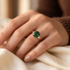Vintage Inspired Emerald Gold Ring