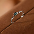 Emerald Link Style Ring