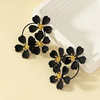 Timeless Black Flower Earrings