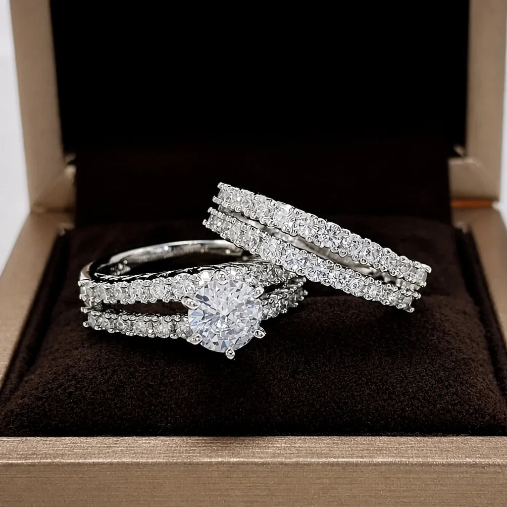 Eternal Radiance Gold Ring Set