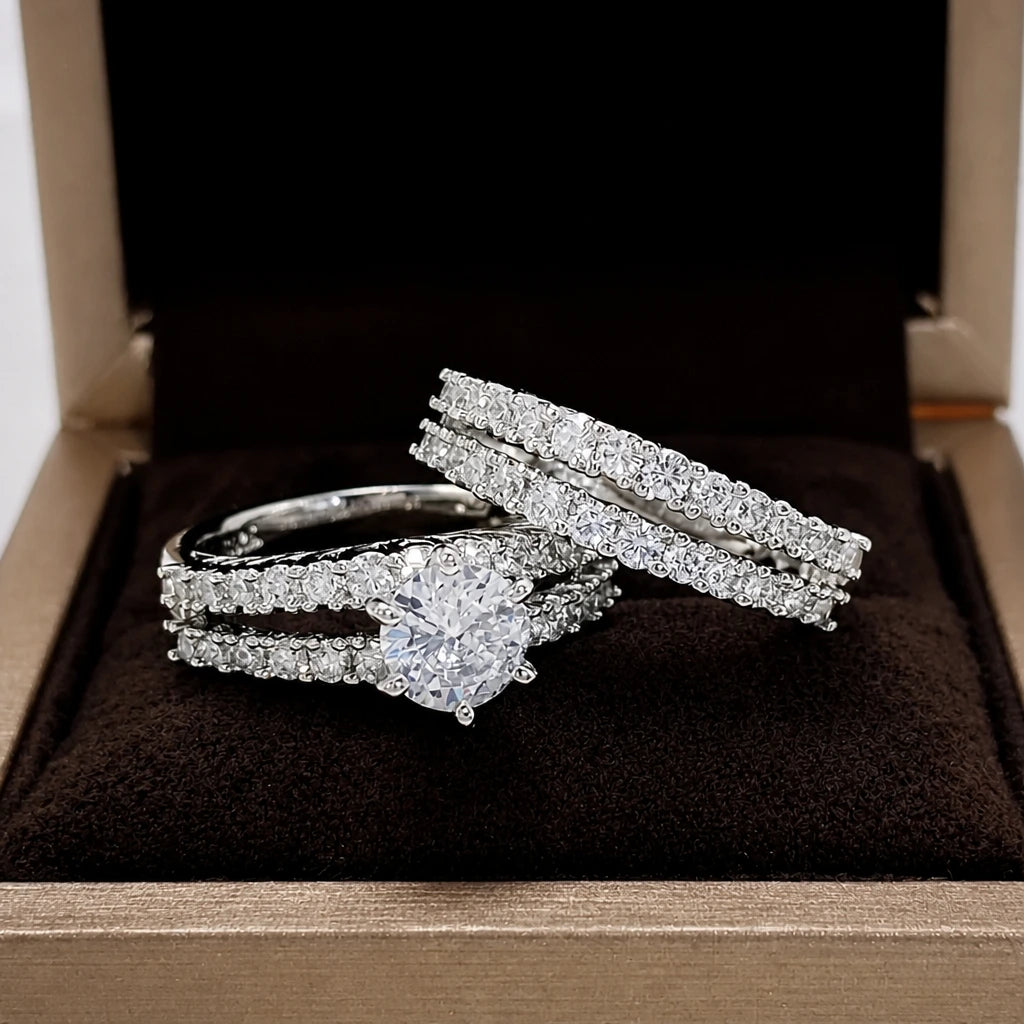Eternal Radiance White Gold Ring Set