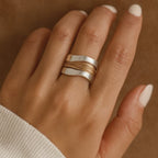 Silver Gold Threads Ring
