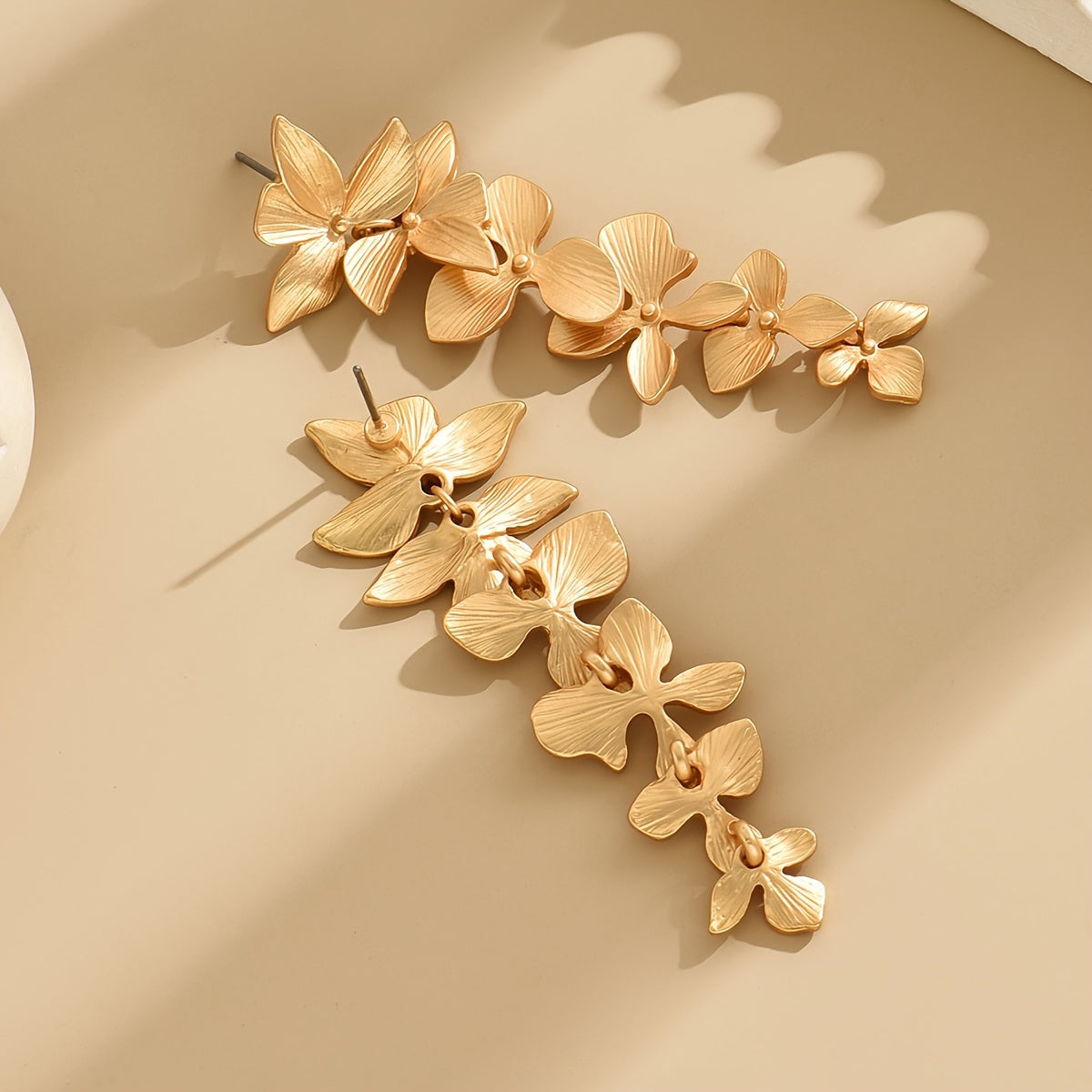 Matte Golden Clove Flower Earrings