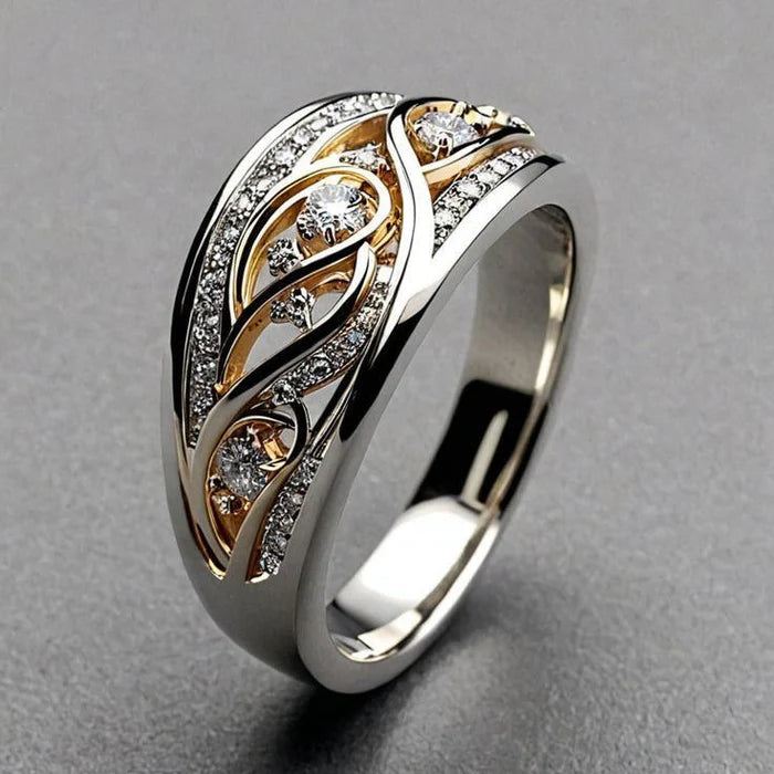 Two Tone Hollow Zirconia Ring