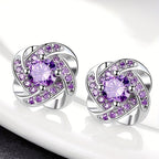 Vintage Purple Rhinestone Earrings